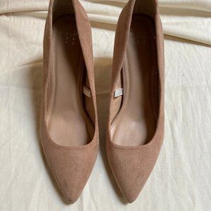 Nude Faux Suede Heels